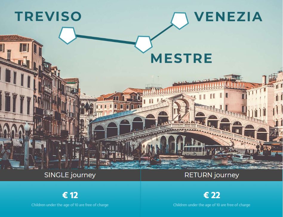 Barzi service to travel to Venice Santa Lucia from Treviso airport
