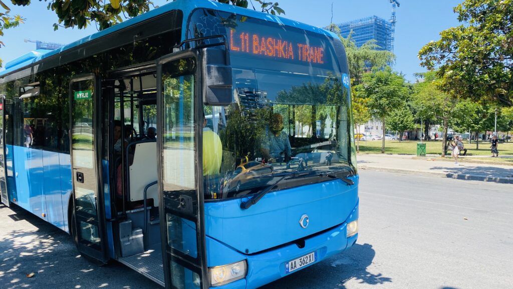 The bus ride to Dajti Ekspres cable car in Tirana