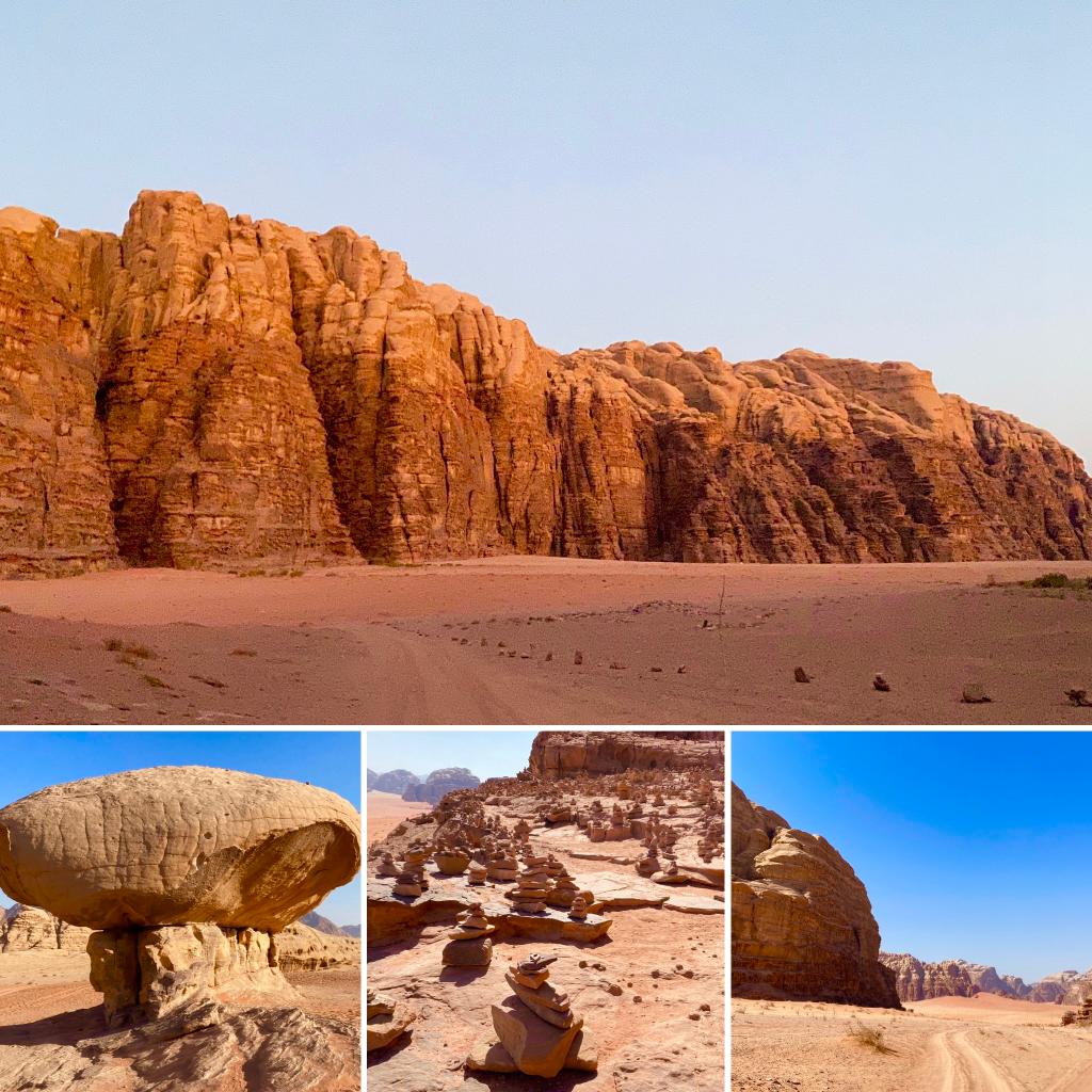 Unique rock formations wadi rum